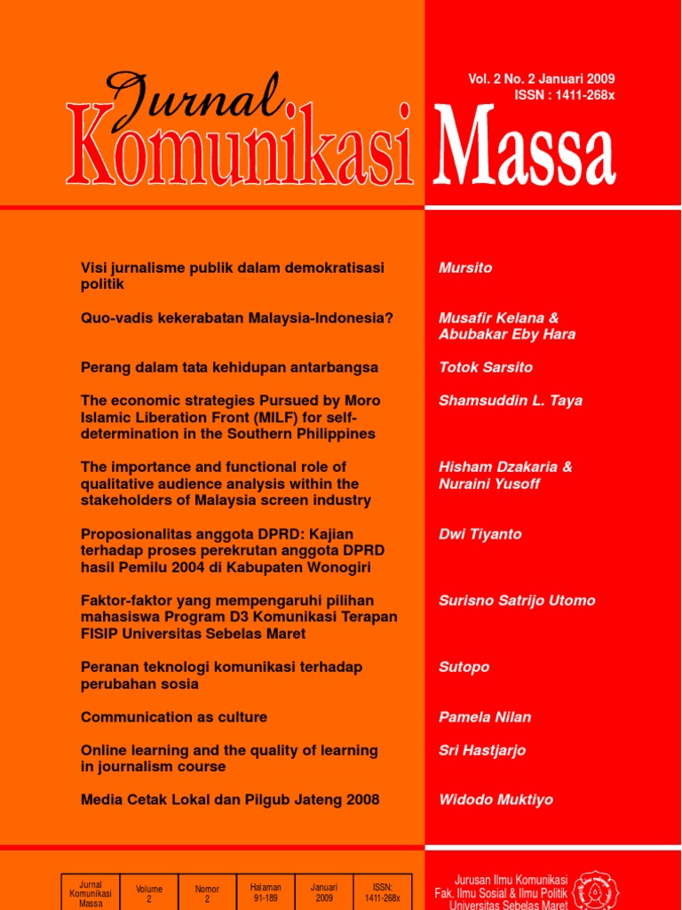Jurnal Komunikasi Massa Vol 2 No 2 Tahun 2009