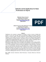 Customers Satisfaction and Its Implications For Bank Performance in Nigeria