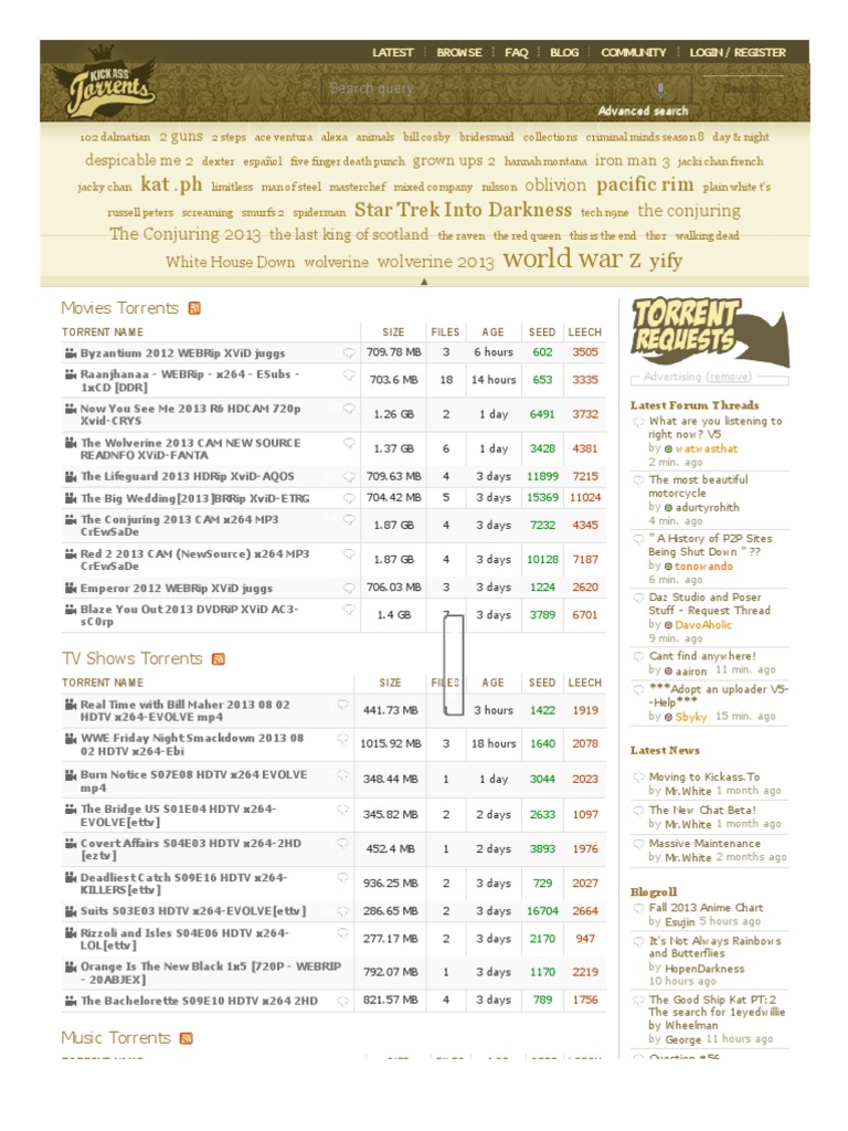 Torrent Links for Popular Movies | PDF | Software | Computing And  Information Technology