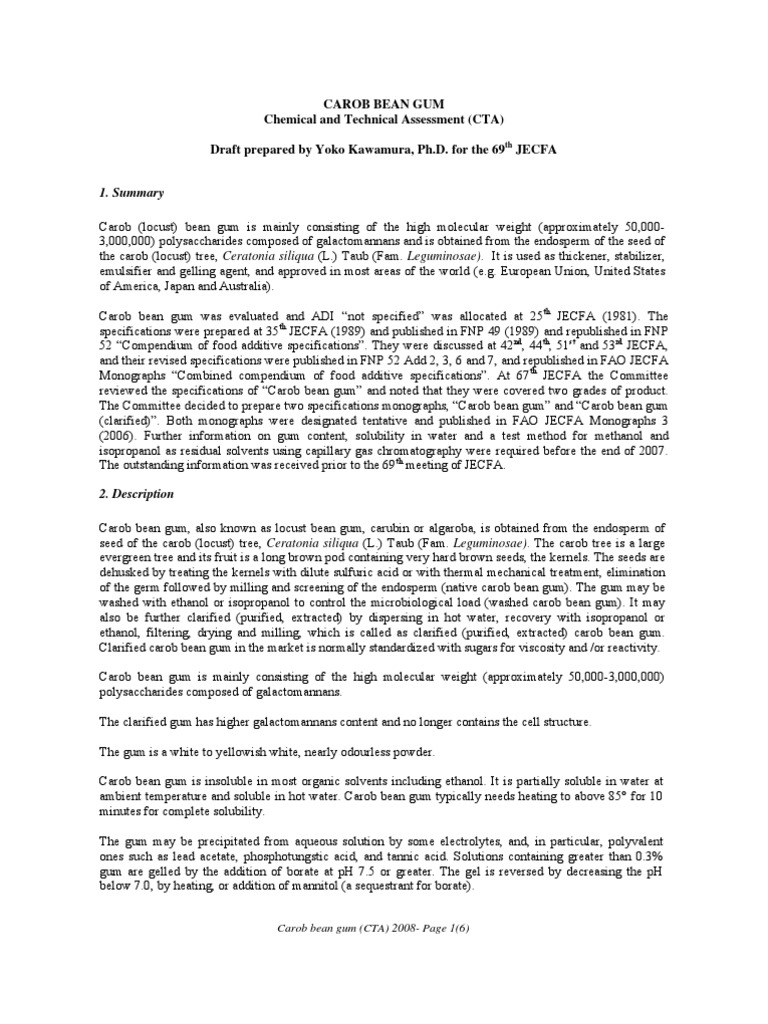 Carob Bean Gum PDF Cream Food And Drink