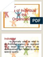 Role of Individual in The Organization