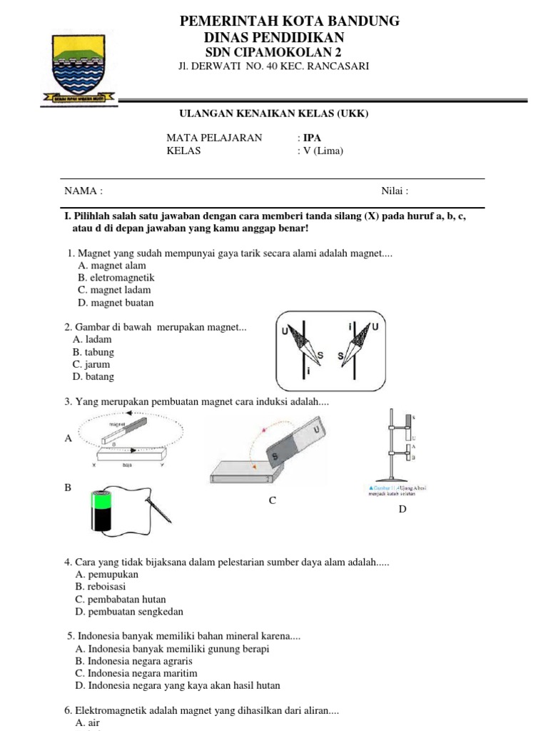 Soal Ukk Ipa Kelas 5