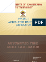 Noida Institute of Engineering and Technology: Project Automated Time Table Generator