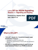 CR-LDP for ASON Signalling