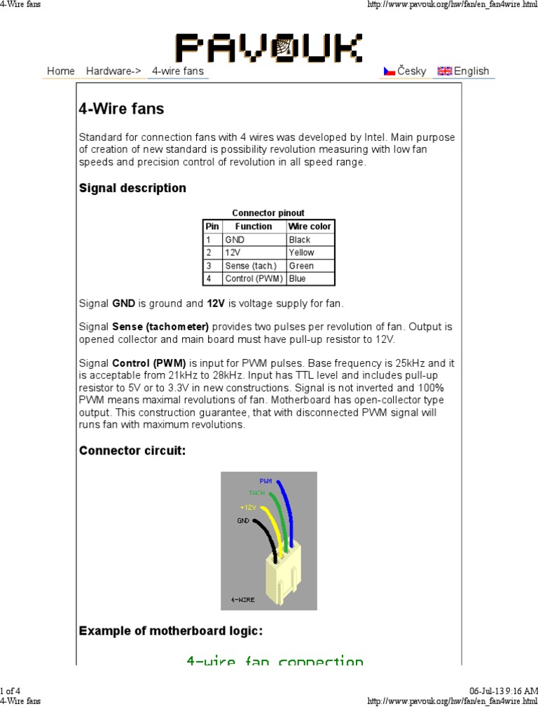 4-Wire Fans | PDF | Electrical Circuits | Digital Technology