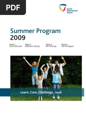 Summer Program 2009 Updated May 15th