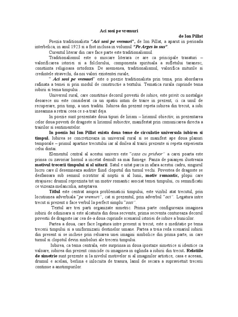 Aci Sosi Pe Vremuri Versuri