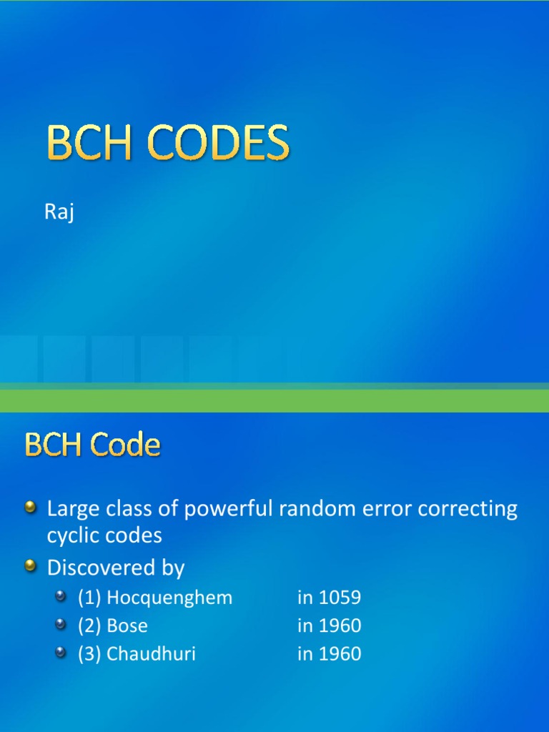 BCH Code & Reed Solomon Code | Functions And Mappings | Mathematical