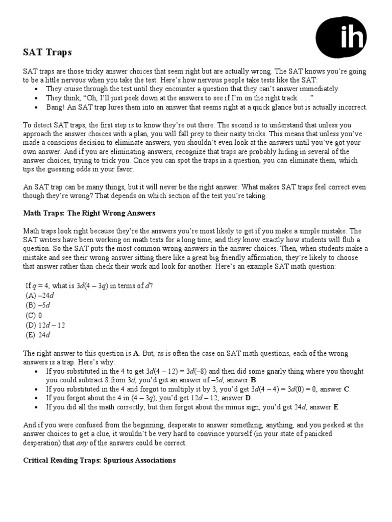 SAT Traps | PDF