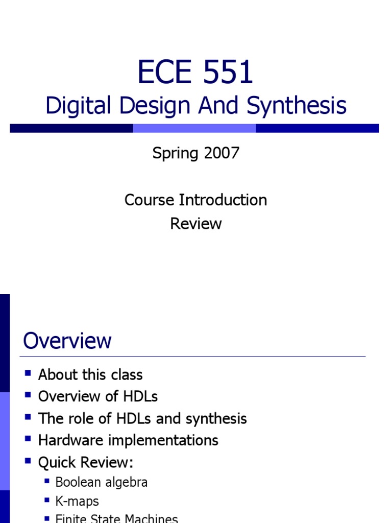 Lecture01 s07 PDF Hardware Description Language Logic Synthesis