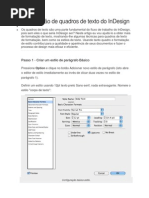 Formatação de quadros de texto do InDesign