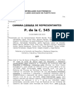 Proyecto de La Cámara 545 (Entirillado, Texto de Aprobación en La Cámara)