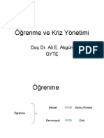 Öğrenme ve Kriz Yönetimi