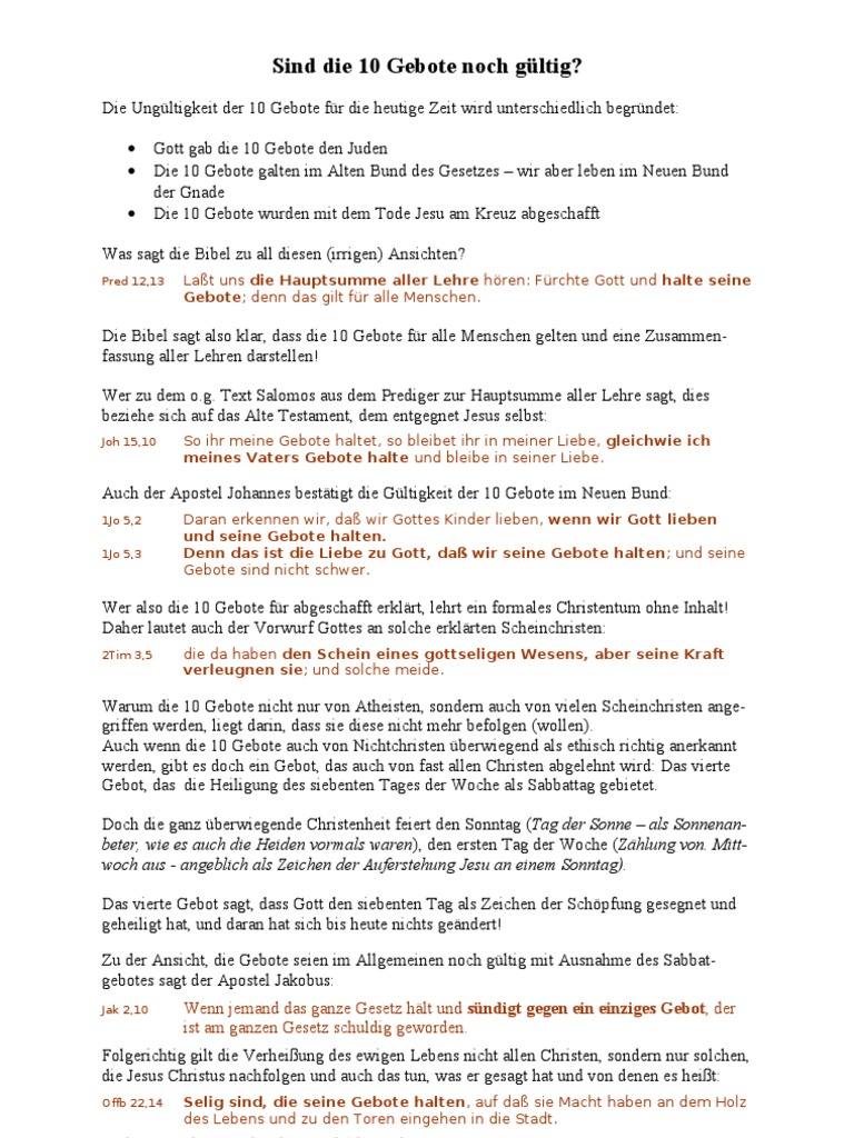 Sind Die 10 Gebote Noch Gultig