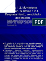 Desplazamiento, Velocidad y Aceleración