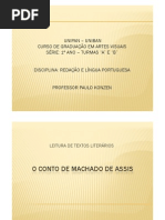 O CONTO DE MACHADO DE ASSIS - PROPOSTA DE PRODUÇÃO DE TEXTO - PARA ALUNOS