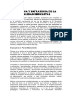 TÁCTICA Y ESTRATEGIA DE LA CALIDAD EDUCATIVA