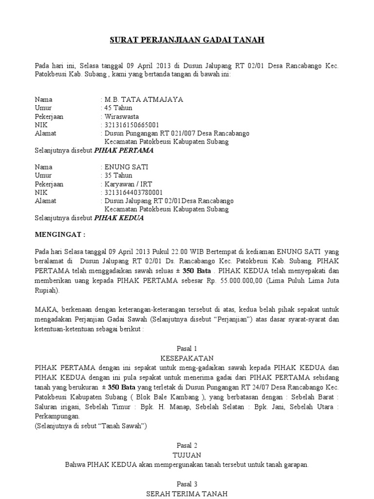 Featured image of post Contoh Surat Perjanjian Gadai Kontrakan 1 Pintu Semoga contoh surat perdamaian ini dapat membantu anda dalam membuat surat yang baik dan benar dalam segi bahasa tulisan serta format