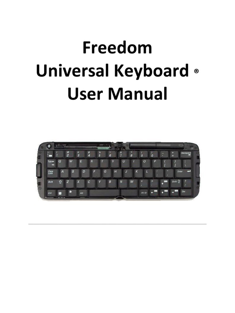 Freedom Universal Keyboard User Manual Computer Keyboard Keyboard