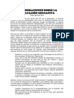 CONSIDERACIONES SOBRE LA EVALUACIÓN EDUCATIVA