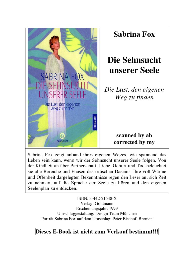 Fox Sabrina Die Sehnsucht Unserer Seele Pdf