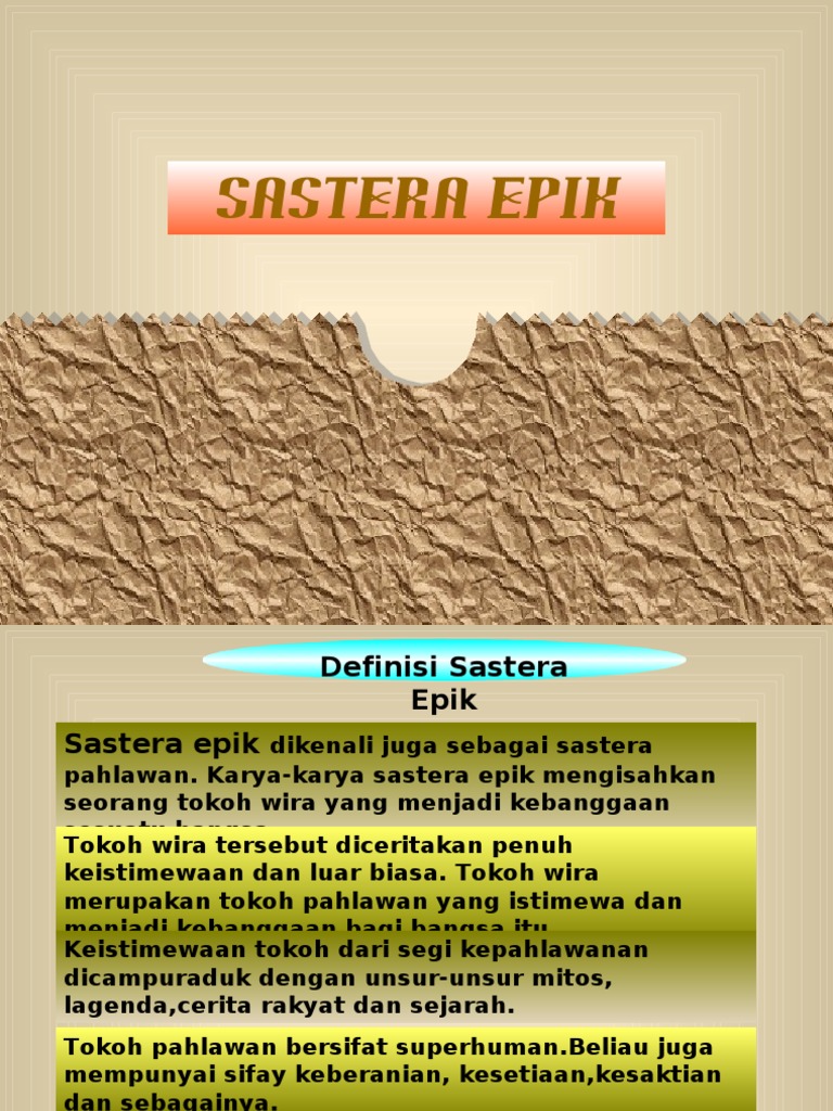 Ciri dan Fungsi Sastera Epik Melayu | PDF