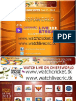 Champions League T20 2013 Fixtures and Schedule