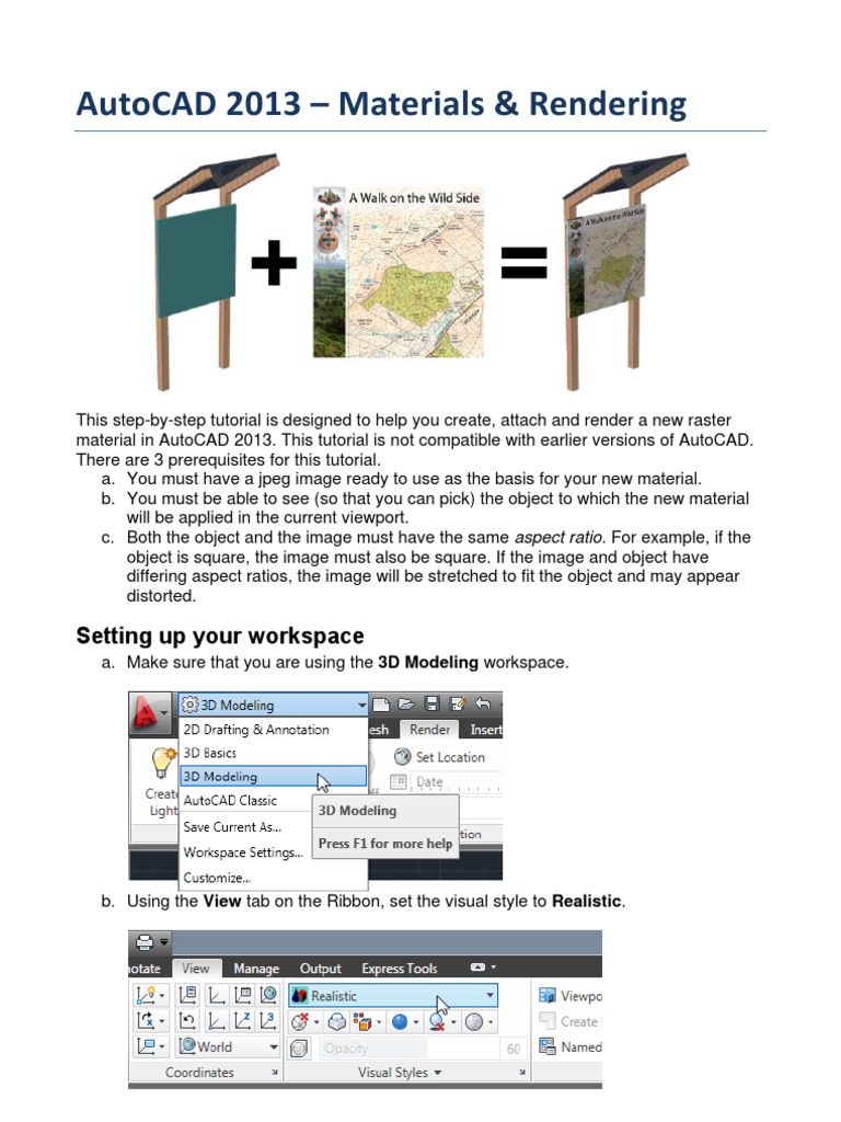 AutoCAD 2013 Rendering Guide | PDF | Rendering (Computer Graphics ...
