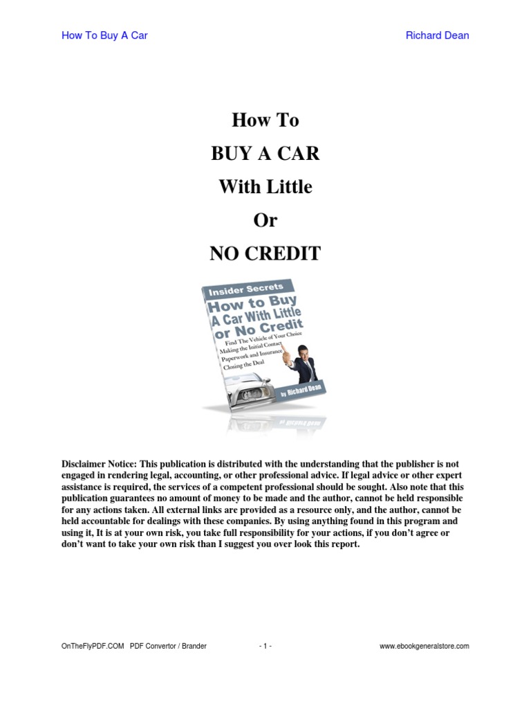 Car No Credit PDF Assignment (Law) Credit (Finance)