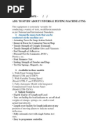 Experiment No-3Date: - / / Aim: To Study About Universal Testing Machine (Utm)