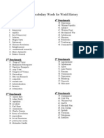 Key Vocabulary Words For World History