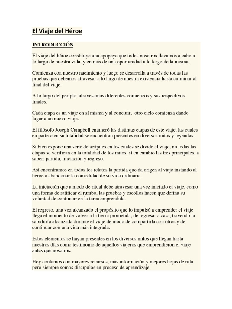 El Viaje Del Héroe | PDF | Yoga | Creatividad