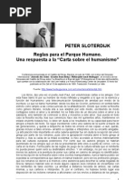 Sloterdijk Reglas Para El Parque Humano