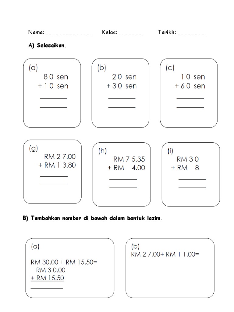 Lembaran Kerja Wang Tahun 2 Pdf