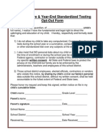 Common Core Standards Testing Opt-Out Form 8-2-13