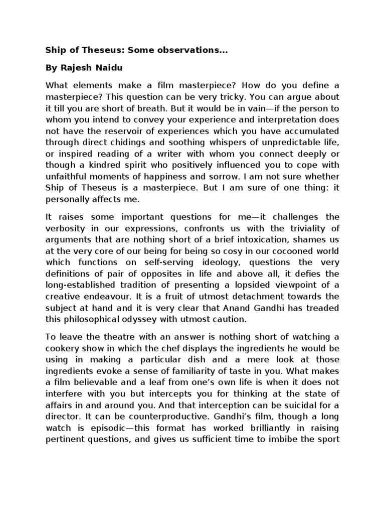 Ship of Theseus Truth Philosophical Science