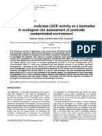 Glutathione S-transferase (GST) activity as a biomarker
in ecological risk assessment of pesticide
contaminated environment