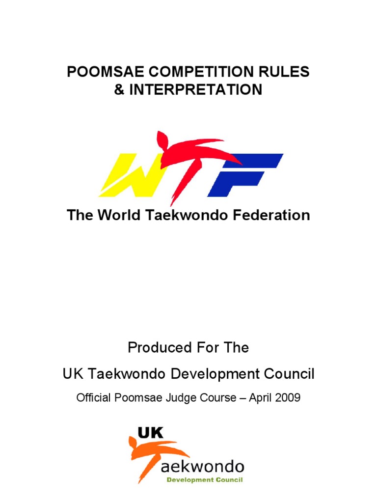 WTF Poomsae Rules UKTDC Taekwondo Sports