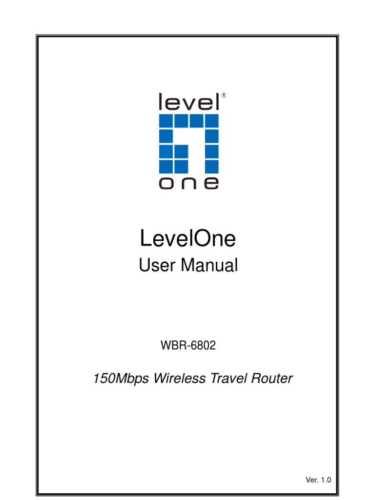 LevelOne WBR-6802 Router Setup Guide | PDF | Ieee 802.11 | Wireless Lan