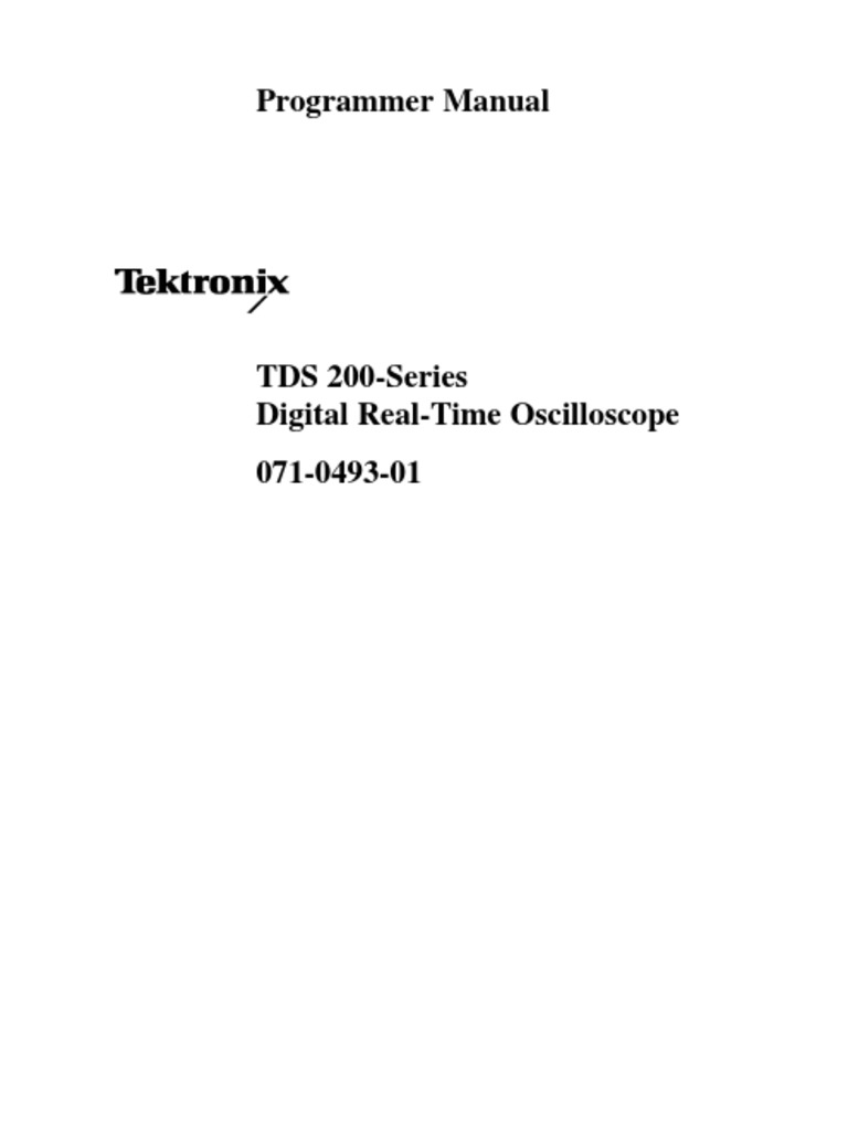 Tektronix TDS210 Programmer Manual | String (Computer Science) | Integer  (Computer Science)