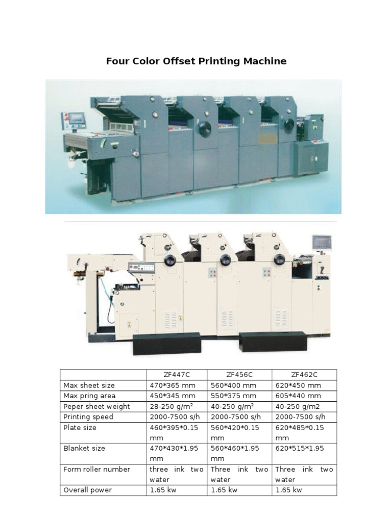 Four Color Offset Printing Machine | PDF | Printing | Paper
