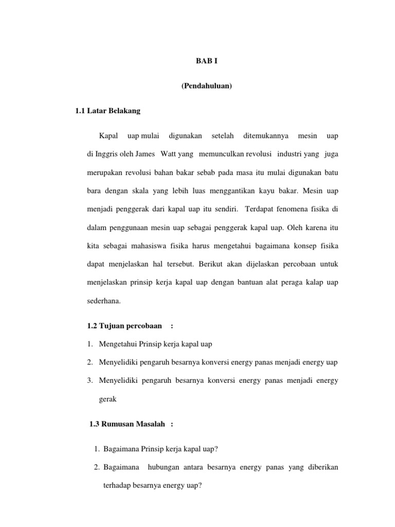 Laporan Kapal Uap Sederhana