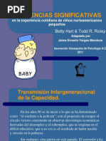 Diferencias Significativas Betty Hart Todd Risley Pobreza Cognitiva