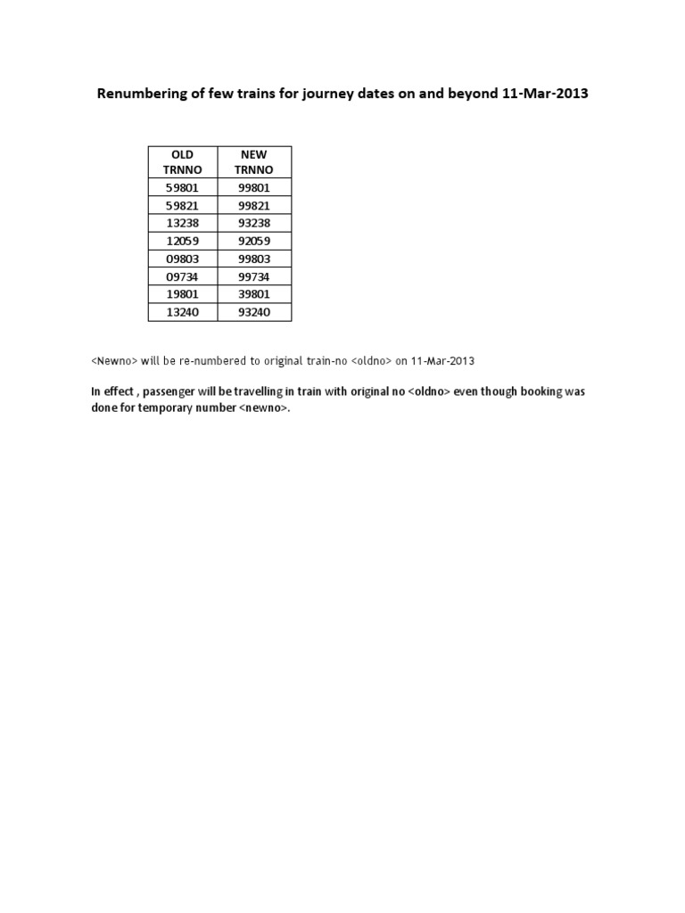 Train Renumbering Effective March 2013 Pdf