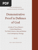 (Nag Hammadi and Manichaean Studies) Nils Arne Pedersen-Demonstrative Proof in Defence of God A Study of Titus of Bostra's Contra Manichaeos The Work's Sources, Aims, and Relation To Its Contemporar