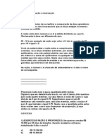 ESTUDO SOBRE RAZÃO E PROPORÇÃO