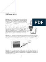 Hidrostática - Ejercicios de presión, fuerza y equilibrio de fluidos