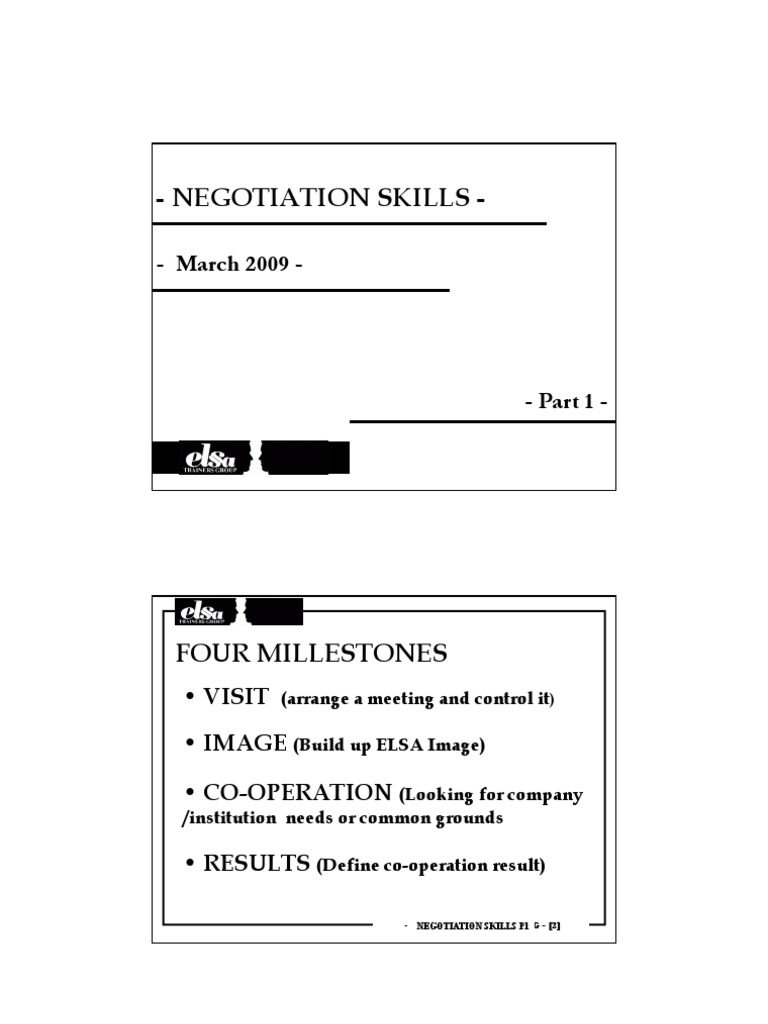 Negotiation Skills Part 1 | PDF | Negotiation | Communication