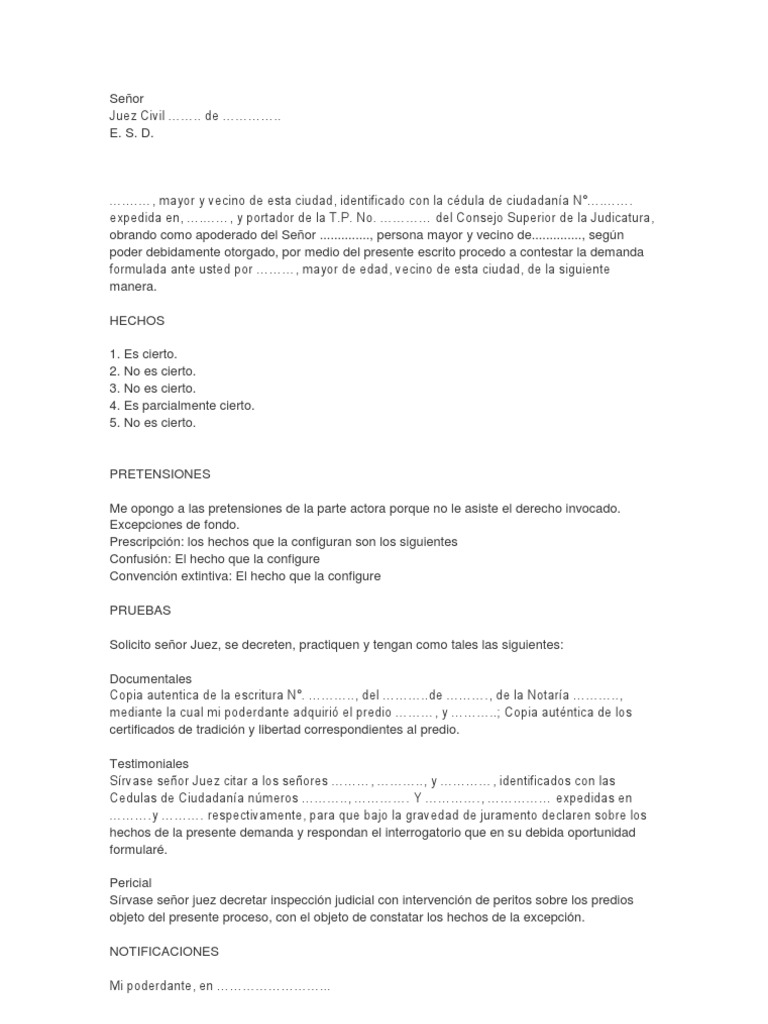 Modelo de Contestación de Tutela | PDF