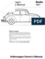 VW Beetle 1977 Owners Manual